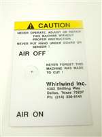 Air Cut-Off Caution Label